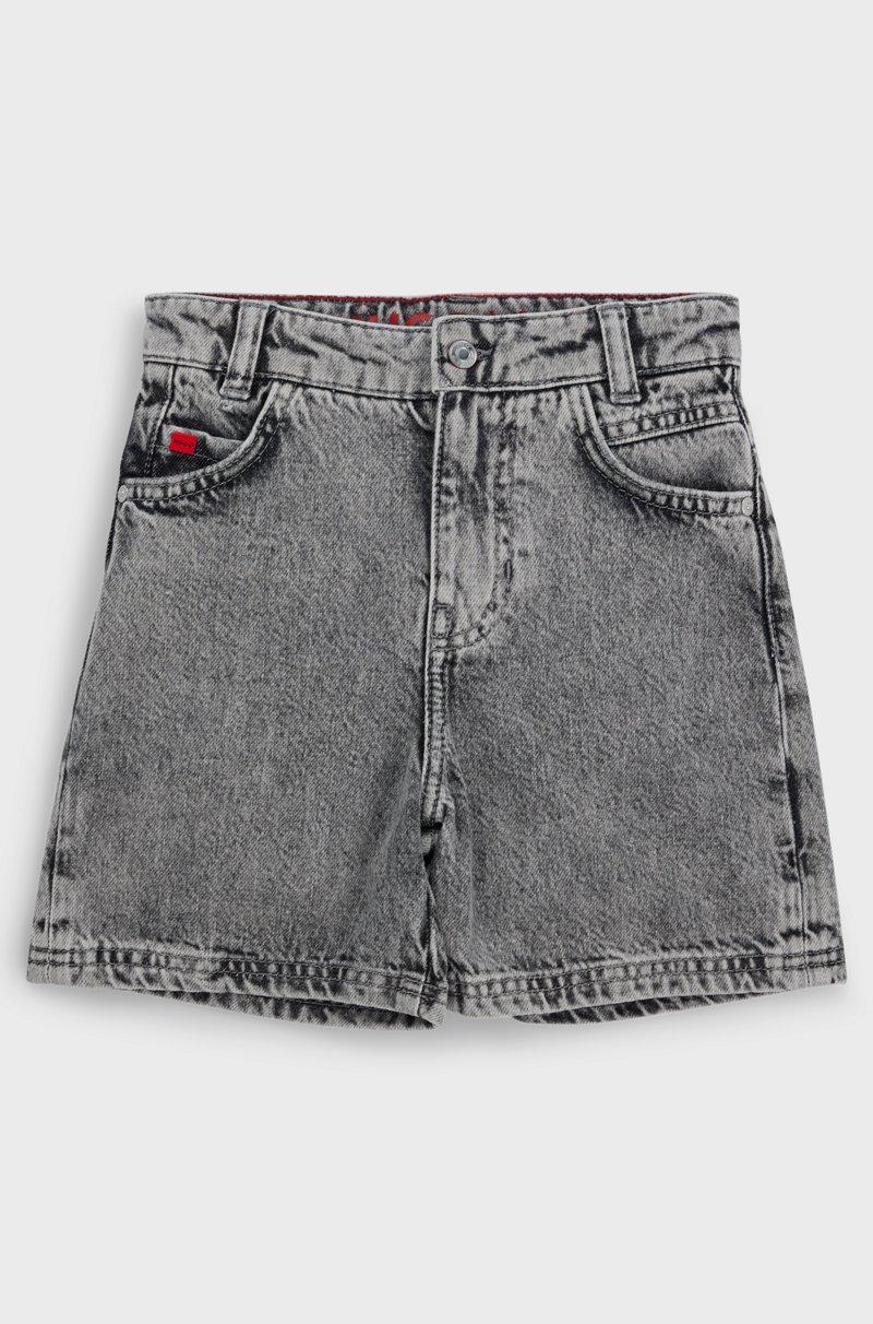 Hugo Boss Shorts holgados para niños en denim de algodón gris Promoción por tiempo limitado