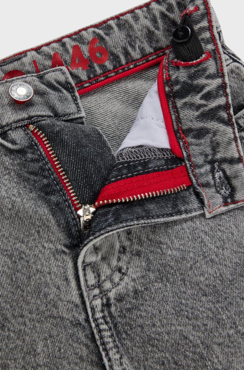 Hugo Boss Shorts holgados para niños en denim de algodón gris Promoción por tiempo limitado