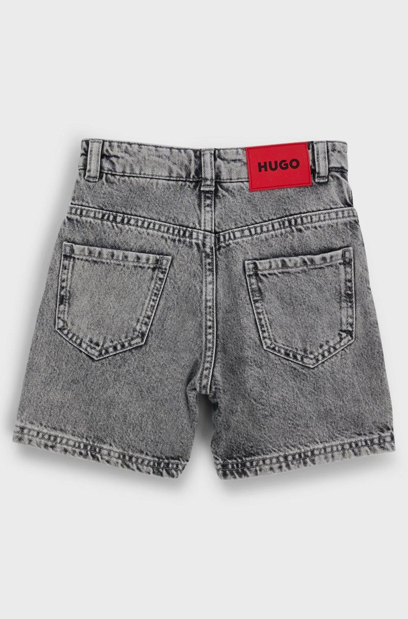 Hugo Boss Shorts holgados para niños en denim de algodón gris Promoción por tiempo limitado