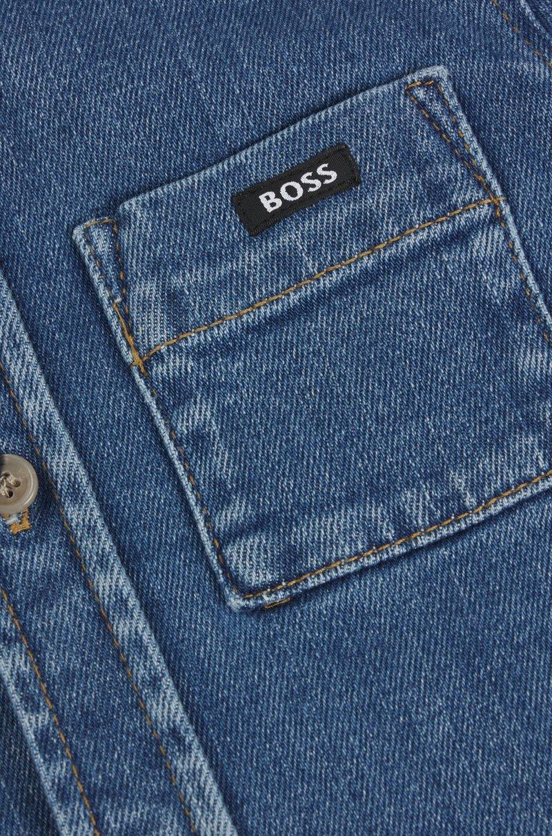 Hugo Boss Camisa de manga larga para niños en denim de algodón elástico Solo queda un día