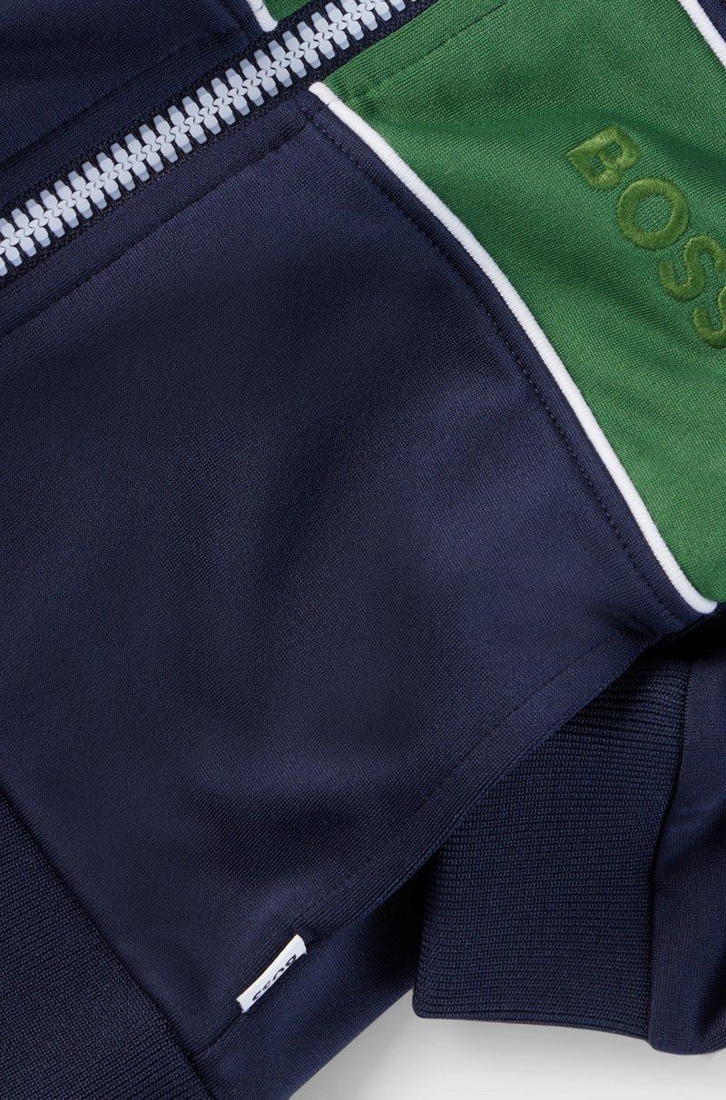 Hugo Boss Sudadera con capucha cremallera y logo bordado para niños Envío internacional gratuito