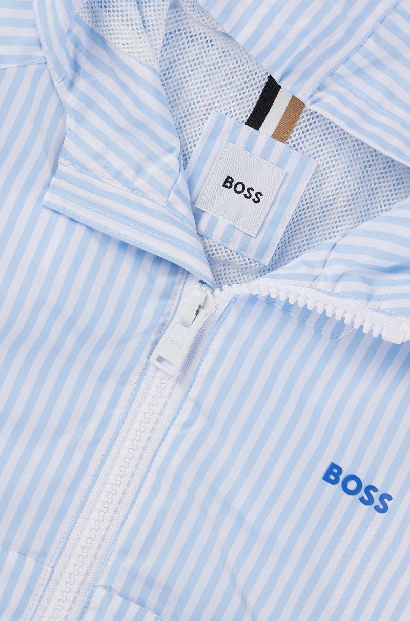 Hugo Boss Chubasquero para niños con capucha rayas y logo estampado Libre de impuestos