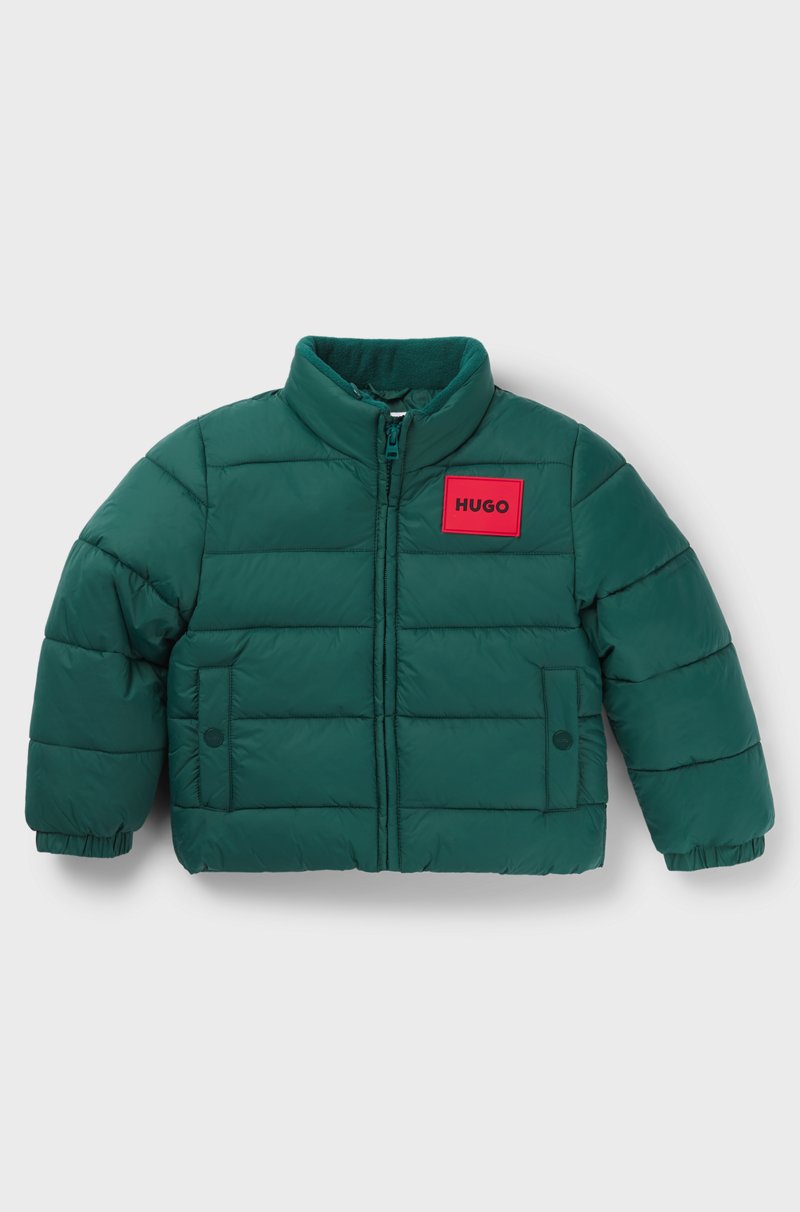 Hugo Boss Chaqueta acolchada repelente al agua con capucha oculta para niños