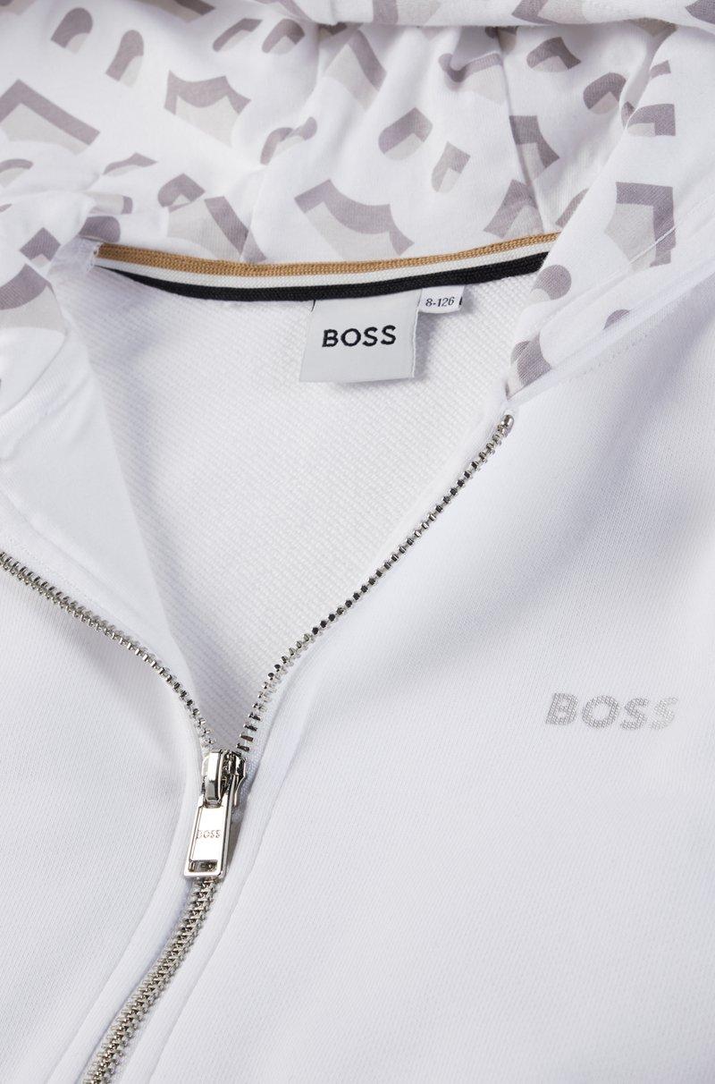 Hugo Boss Sudadera con capucha de forro polar para niños con detalles de la marca Precio ultrabajo