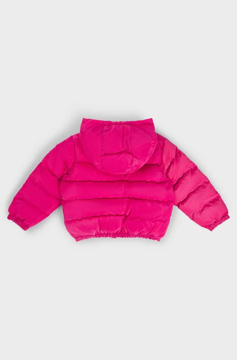 Hugo Boss Chaqueta acolchada con capucha para niños con un logo estampado brillante En línea