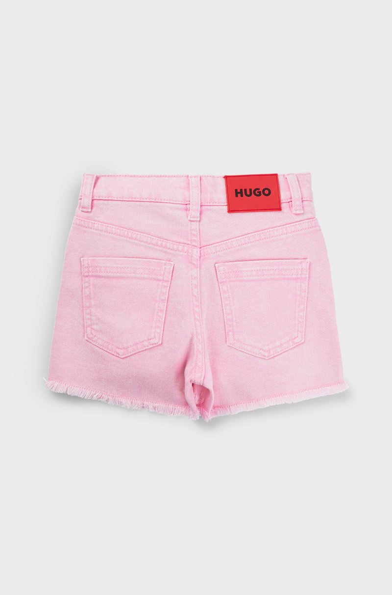 Hugo Boss Shorts para niños en denim elástico con costuras inspiradas en los wésterns Rebajas