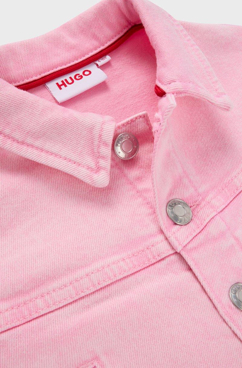Hugo Boss Chaqueta para niños en denim de algodón elástico con tinción especial En oferta