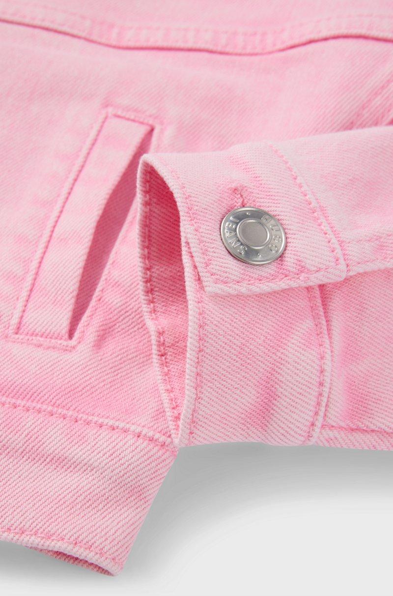 Hugo Boss Chaqueta para niños en denim de algodón elástico con tinción especial En oferta