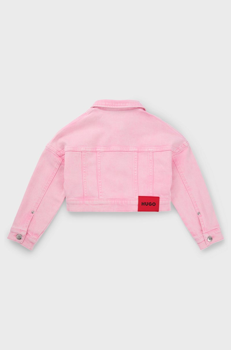 Hugo Boss Chaqueta para niños en denim de algodón elástico con tinción especial En oferta