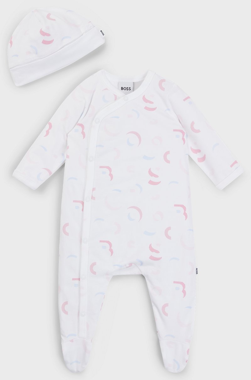 Hugo Boss Juego de pijama y gorro para bebés en caja de regalo