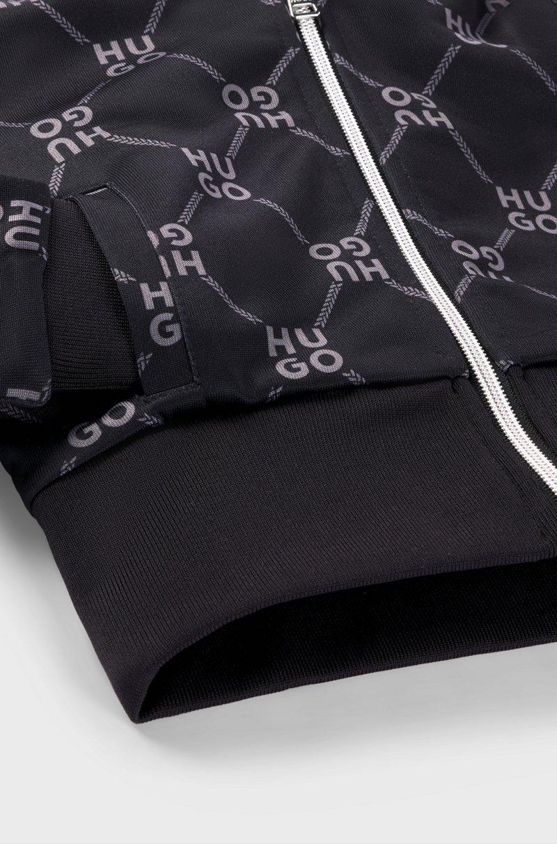 Hugo Boss Cárdigan de forro polar para niños con logos apilados Rebajas baratas