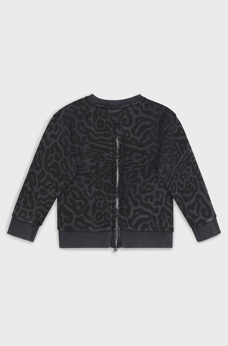 Hugo Boss Sudadera para niños con estampado de guepardo y cremallera trasera Rebajas de fábrica