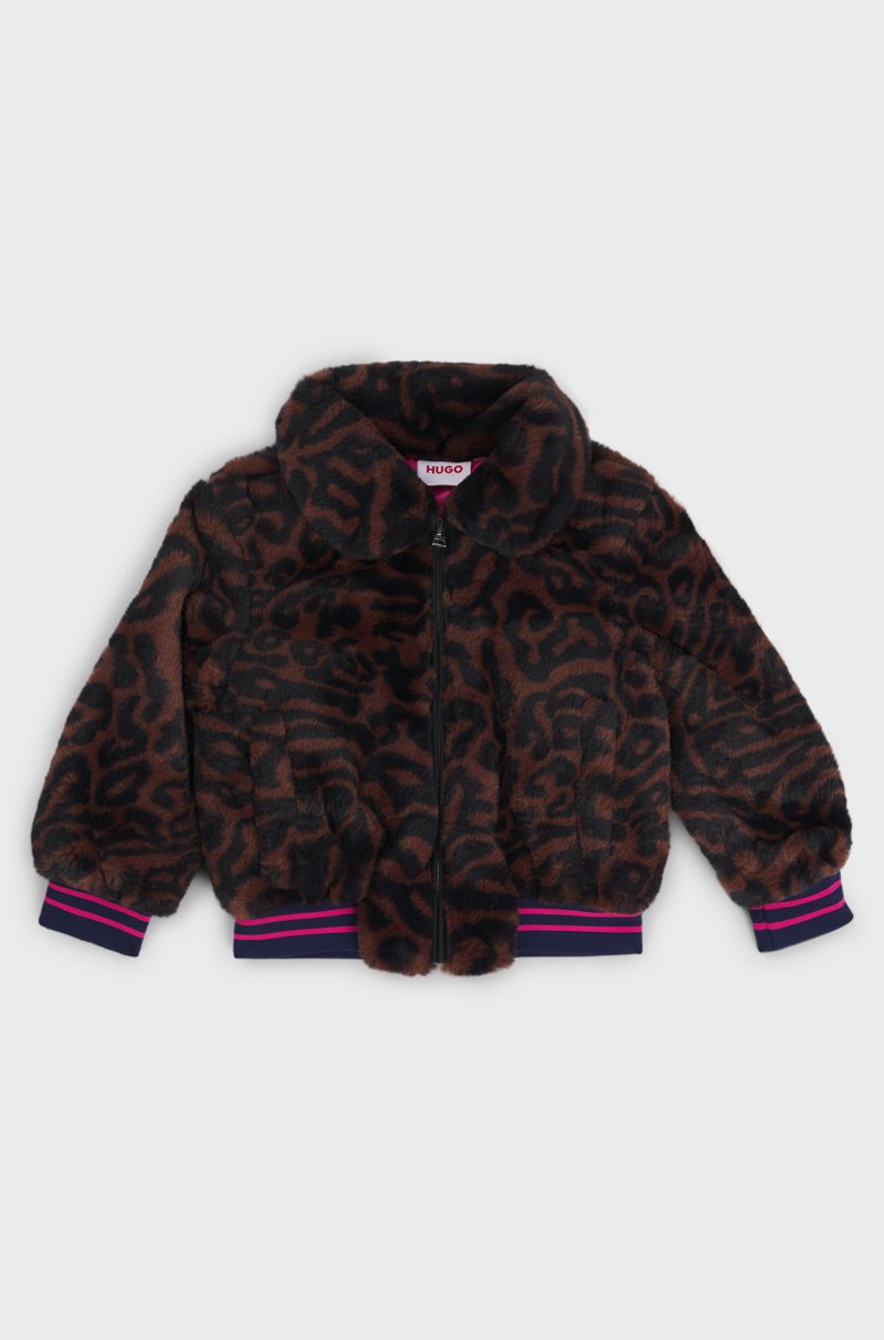 Hugo Boss Chaqueta de imitación de piel para niños con estampado de guepardo