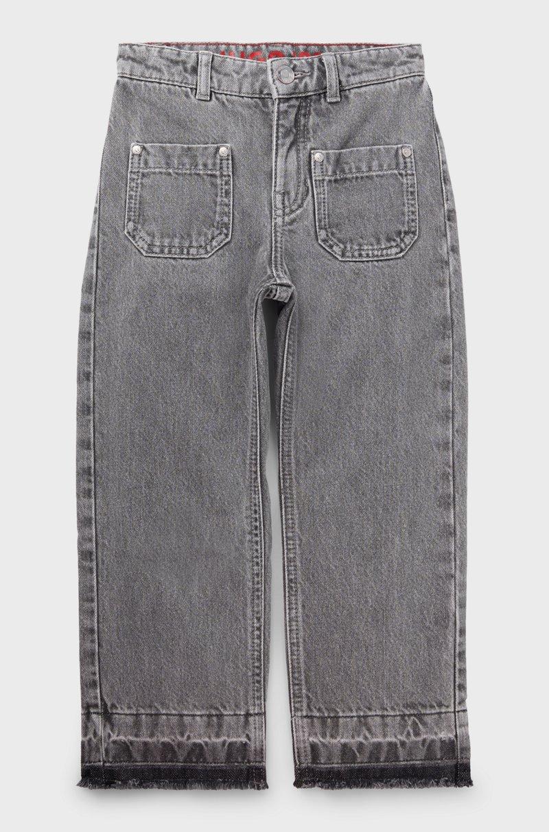 Hugo Boss Vaqueros relaxed fit para niños en denim gris de algodón