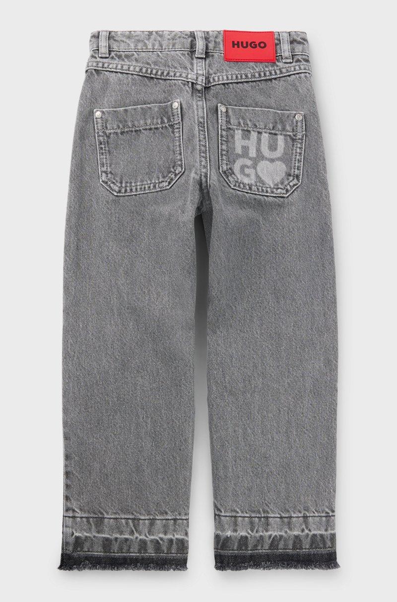 Hugo Boss Vaqueros relaxed fit para niños en denim gris de algodón Tienda