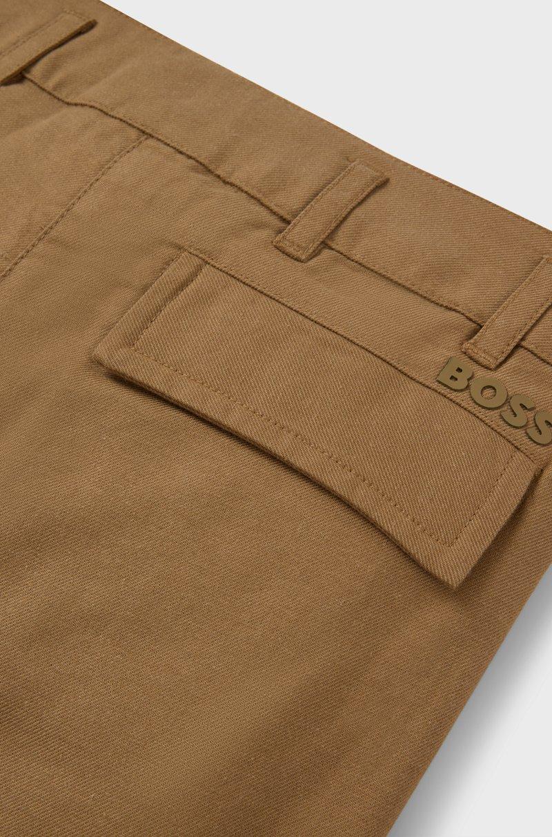 Hugo Boss Pantalones de fit holgado en sarga suave para niños Liquidación