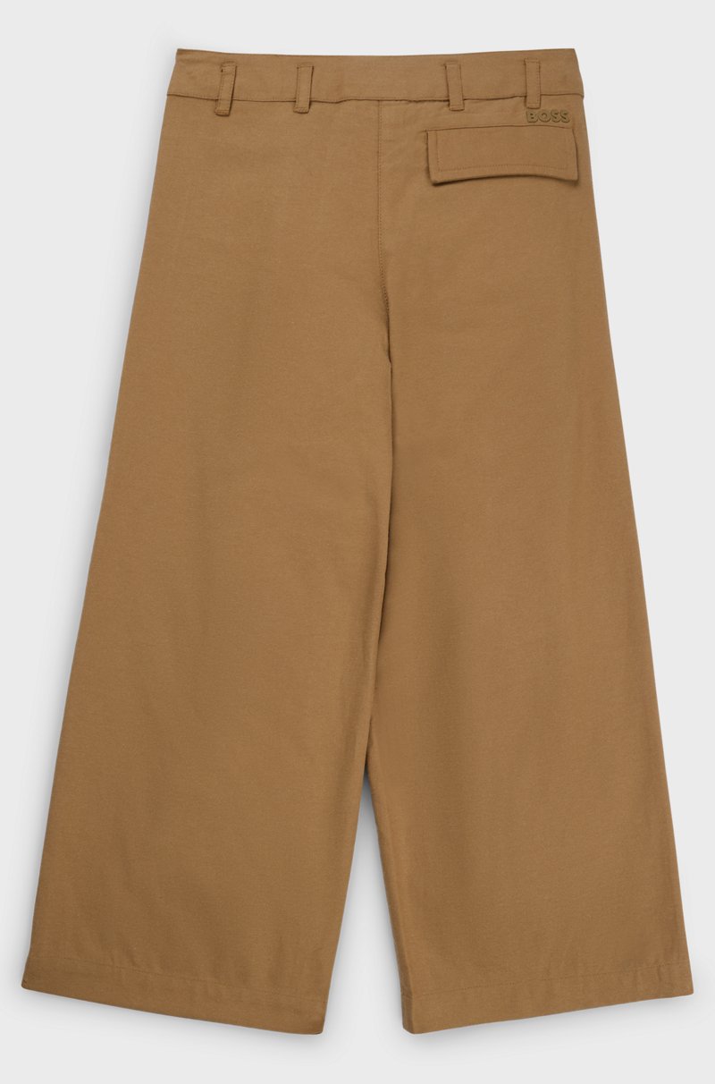 Hugo Boss Pantalones de fit holgado en sarga suave para niños Liquidación