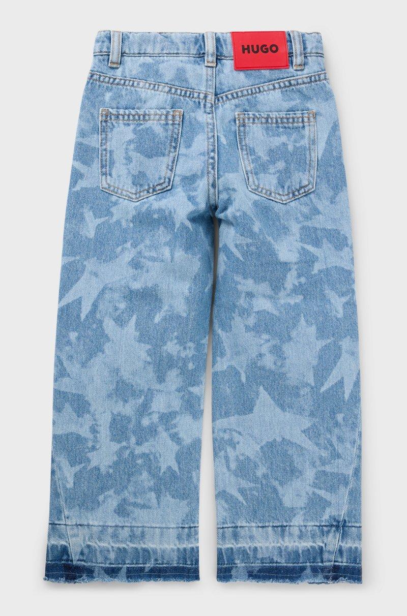Hugo Boss Vaqueros relaxed fit para niños en denim de algodón con estampado de estrellas Mejor oferta