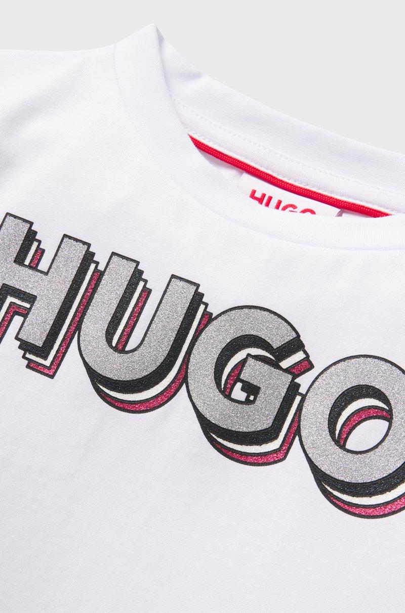 Hugo Boss Camiseta de manga larga de algodón para niños con logo de efecto reluciente COMPRAR AHORA