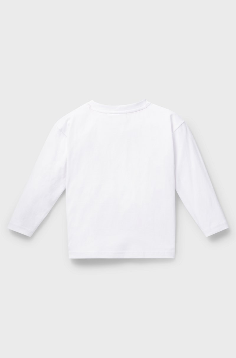 Hugo Boss Camiseta de manga larga de algodón para niños con logo de efecto reluciente COMPRAR AHORA
