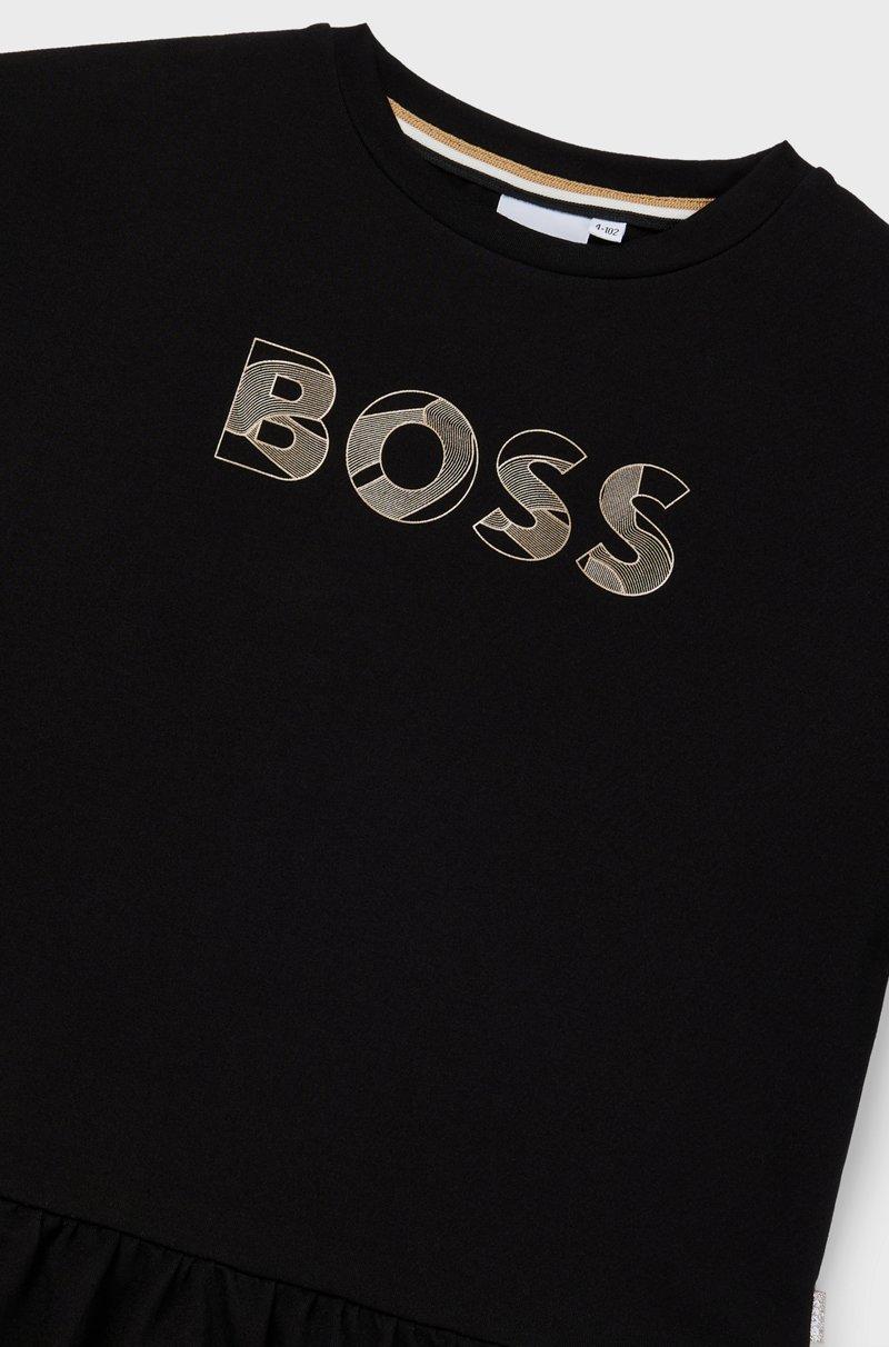 Hugo Boss Vestido de manga larga para niñas con logo de diseño Últimos 2 días