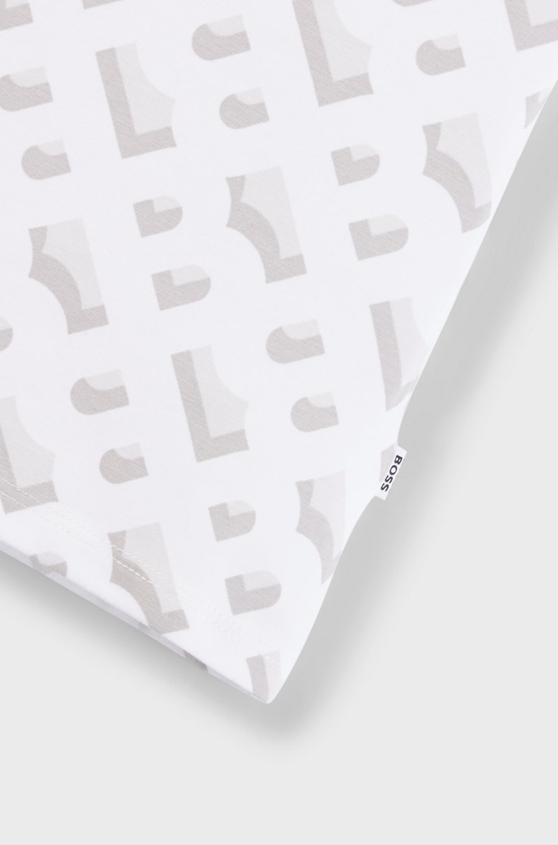 Hugo Boss Camiseta para niños en algodón elástico con estampado de monogramas Promoción por tiempo limitado