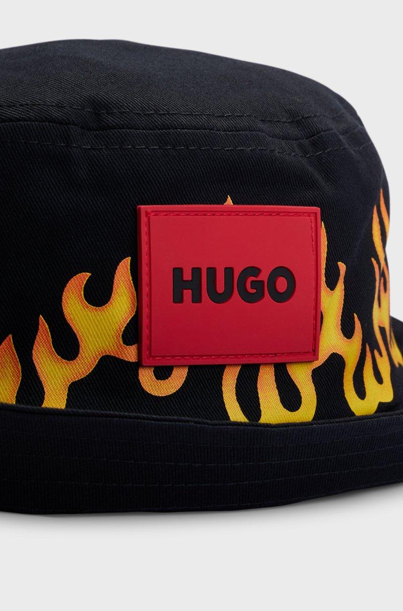 Hugo Boss Gorro de pescador para niños en lona de algodón con ilustración de llamas Grandes descuentos