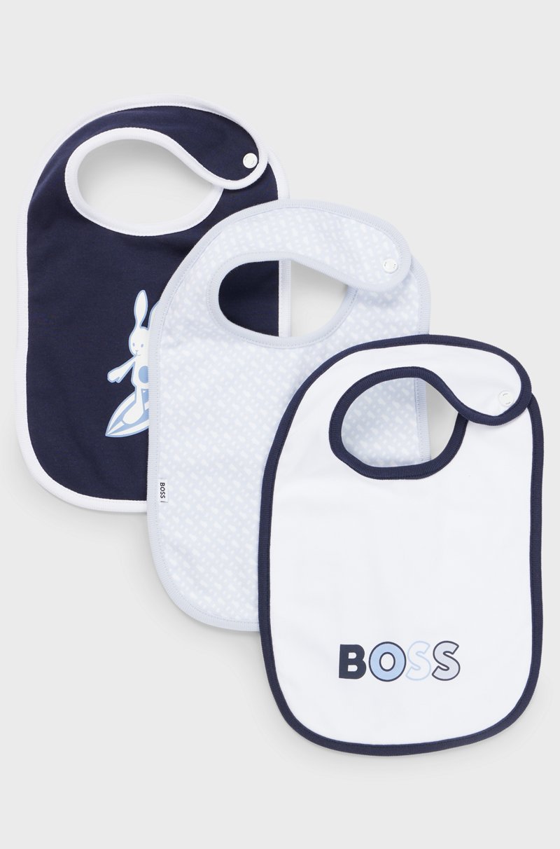 Hugo Boss Juego de tres baberos de algodón en caja de regalo
