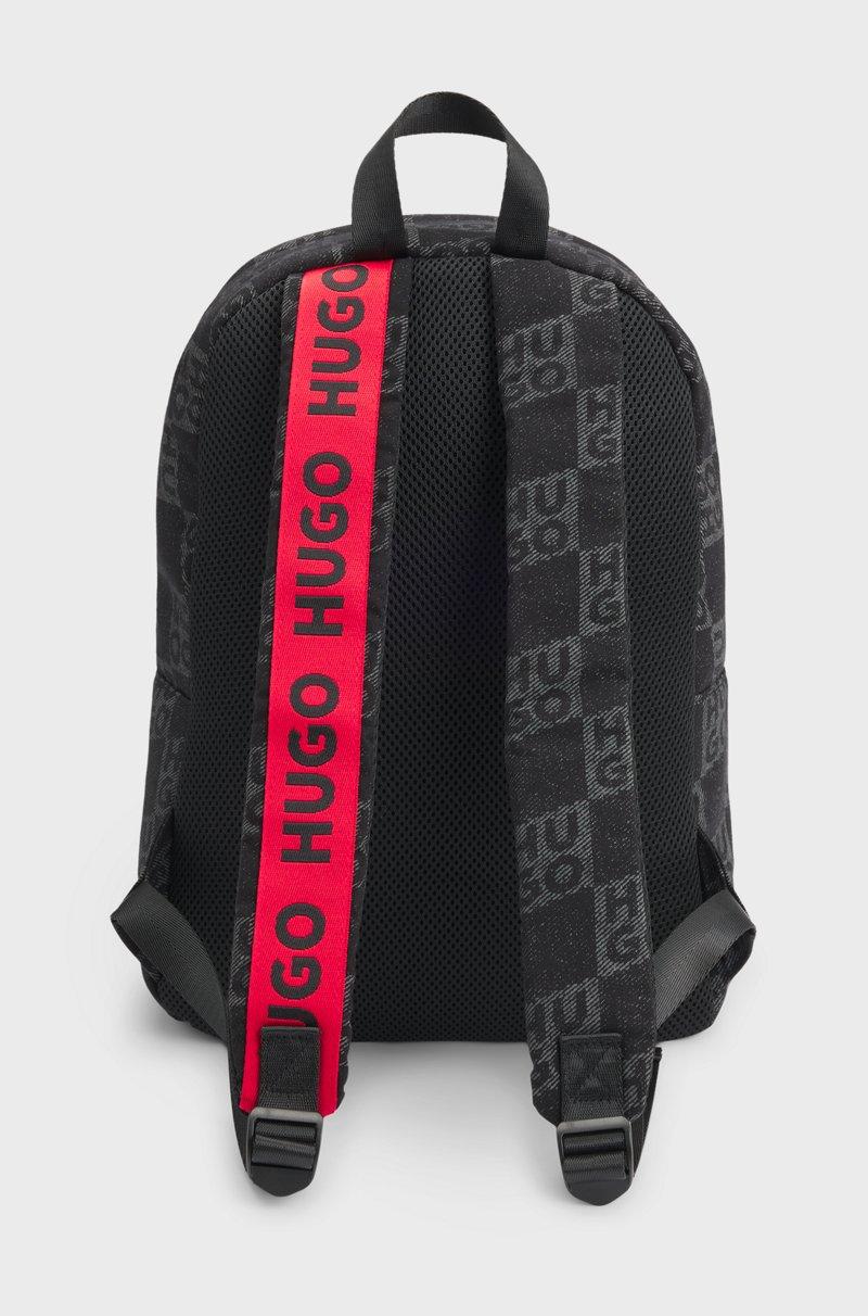 Hugo Boss Mochila de lona para niños con logos apilados estampados Envío internacional gratuito