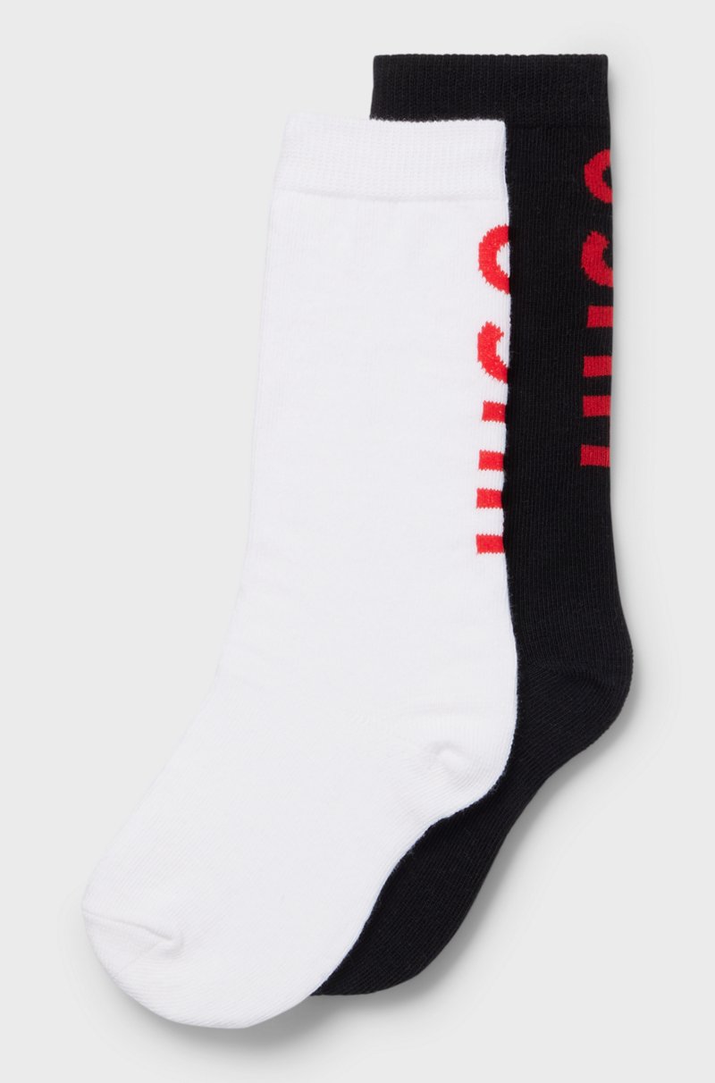 Hugo Boss Paquete de dos pares de calcetines de largo medio con logos para niños