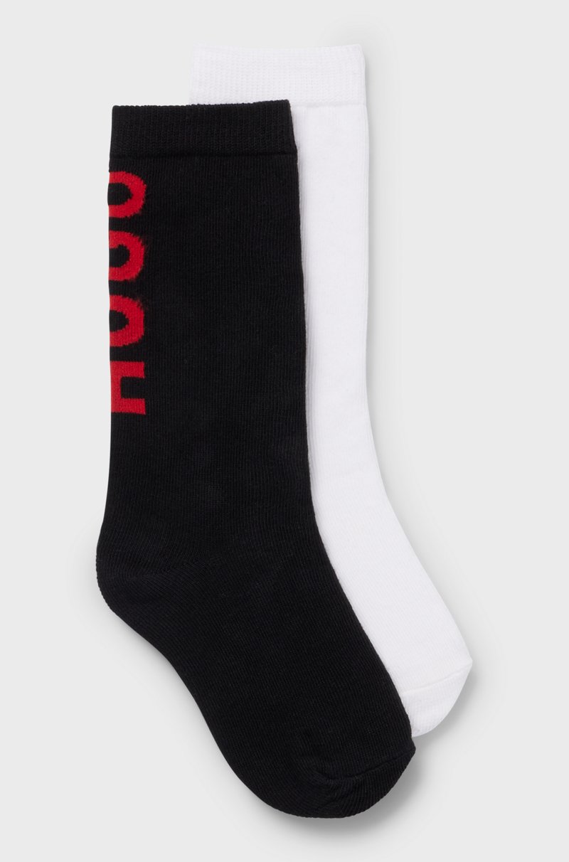 Hugo Boss Paquete de dos pares de calcetines de largo medio con logos para niños Libre de impuestos