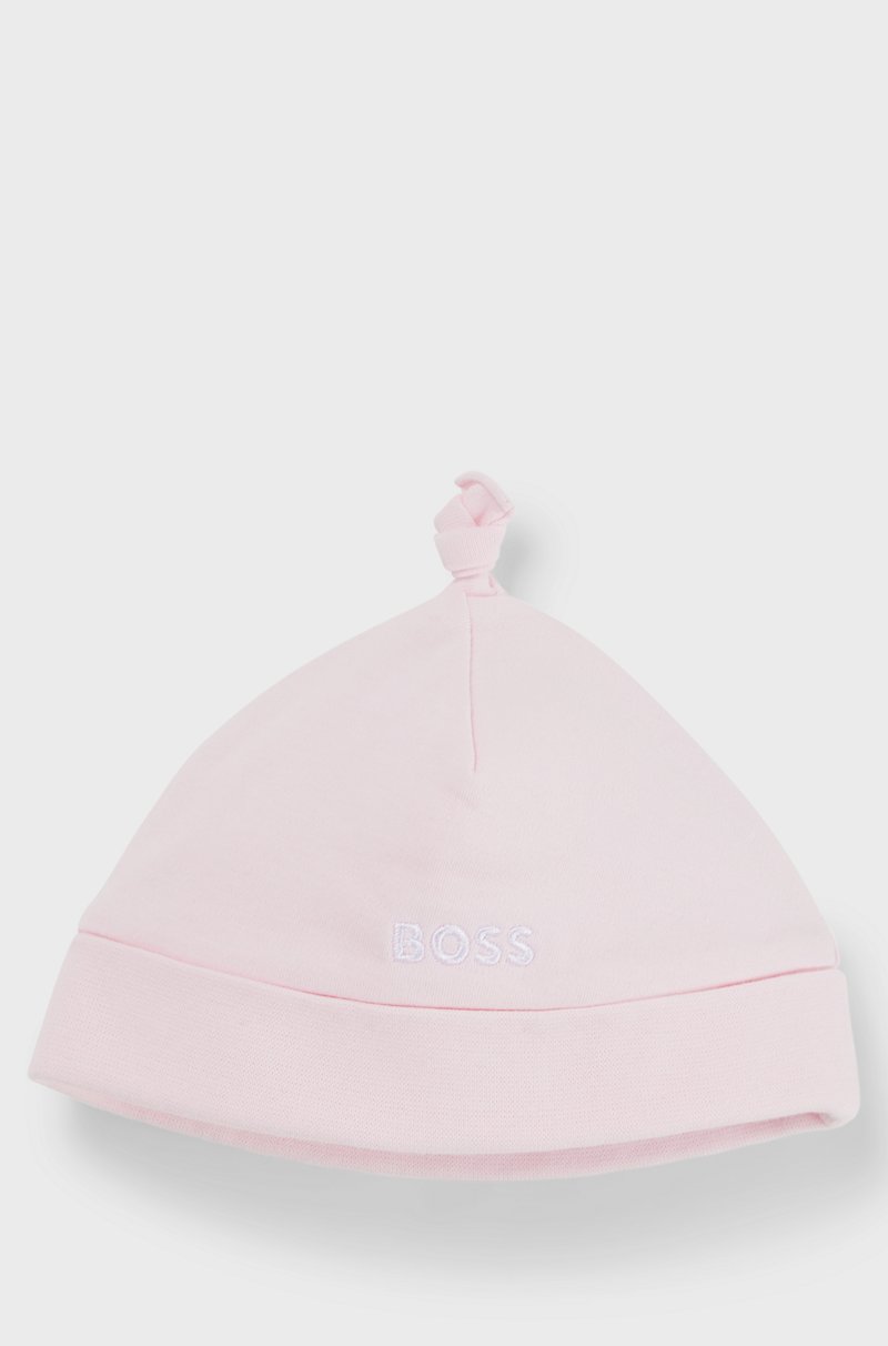 Hugo Boss Gorro de bebé en algodón puro con logo estampado