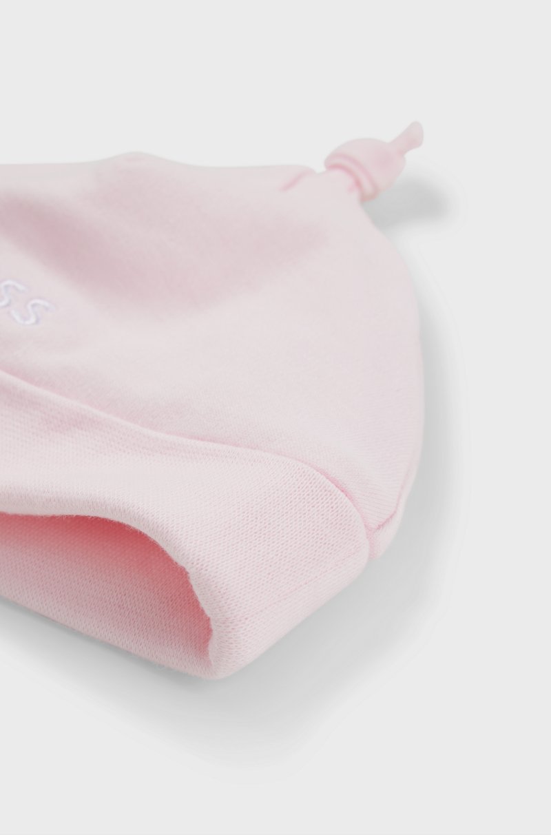 Hugo Boss Gorro de bebé en algodón puro con logo estampado Descuento por venta flash