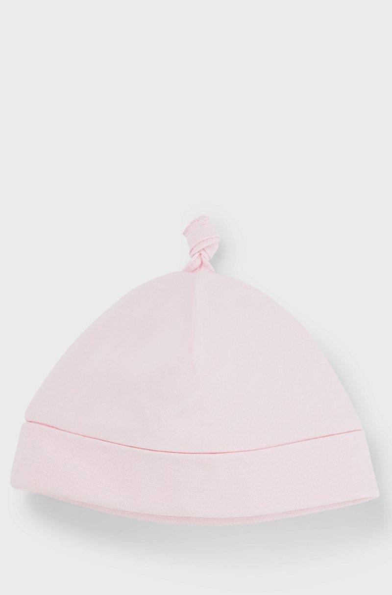 Hugo Boss Gorro de bebé en algodón puro con logo estampado Descuento por venta flash