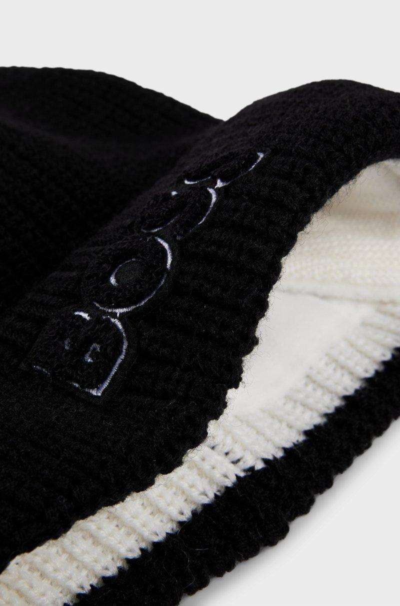 Hugo Boss Gorro de punto para niños con logo y forro de imitación de piel 2025