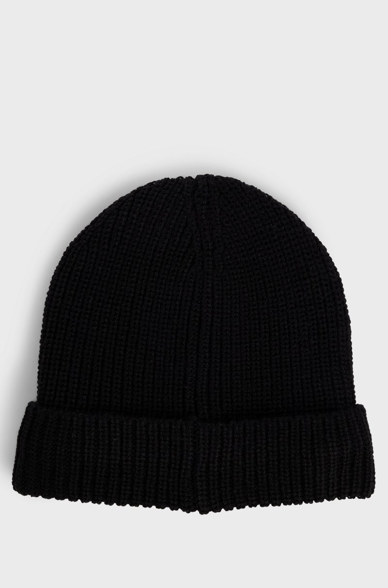 Hugo Boss Gorro de punto para niños con logo y forro de imitación de piel 2025
