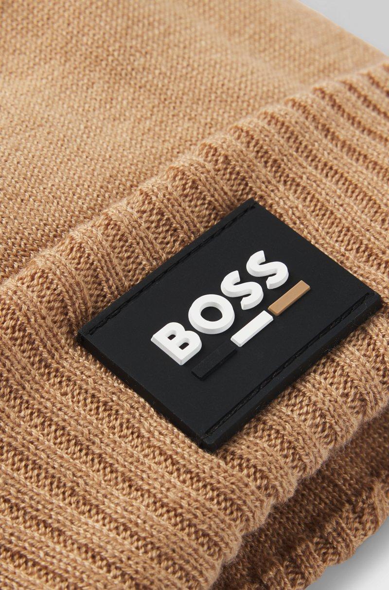 Hugo Boss Gorro de punto para niños con etiqueta con logo de silicona Ofertas