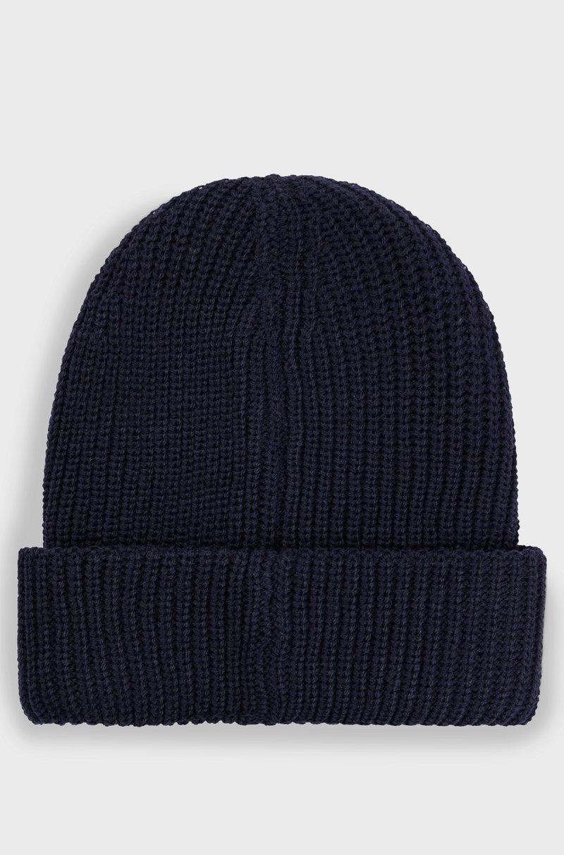 Hugo Boss Gorro de punto de doble capa para niños con detalle de la marca en felpa Venta caliente