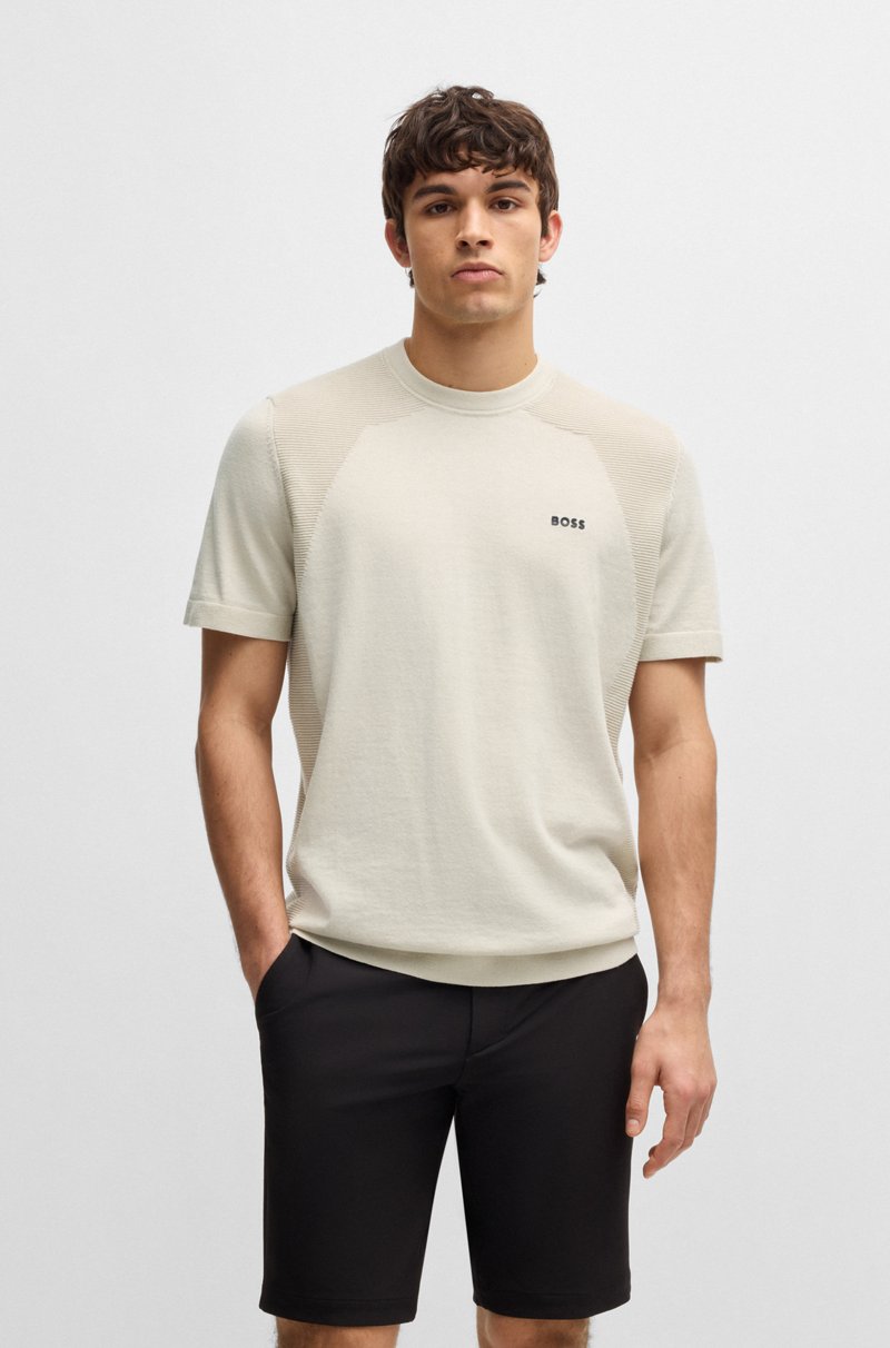 Hugo Boss Camiseta activa de algodón con diferentes estructuras Gran oferta