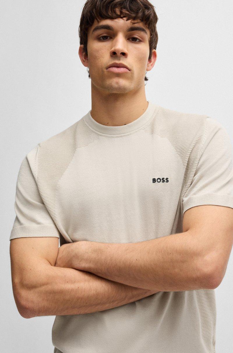 Hugo Boss Camiseta activa de algodón con diferentes estructuras Gran oferta