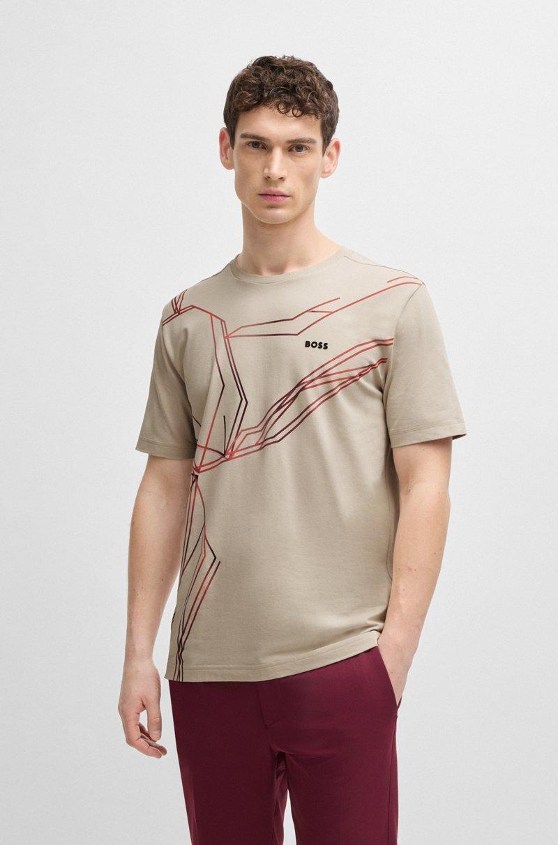 Hugo Boss Camiseta de algodón elástico con estampado degradado Rebajas de fábrica