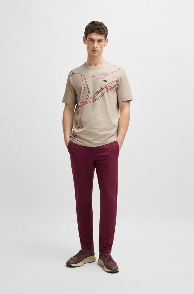 Hugo Boss Camiseta de algodón elástico con estampado degradado Rebajas de fábrica