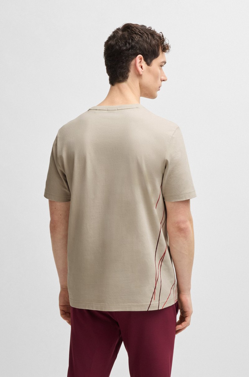 Hugo Boss Camiseta de algodón elástico con estampado degradado Rebajas de fábrica