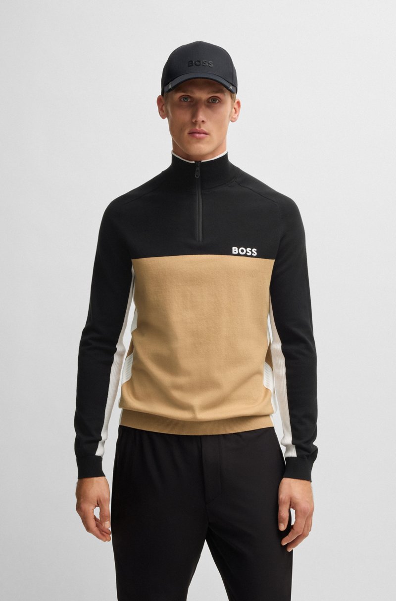 Hugo Boss Jersey regular fit de algodón con bloques de color Tienda