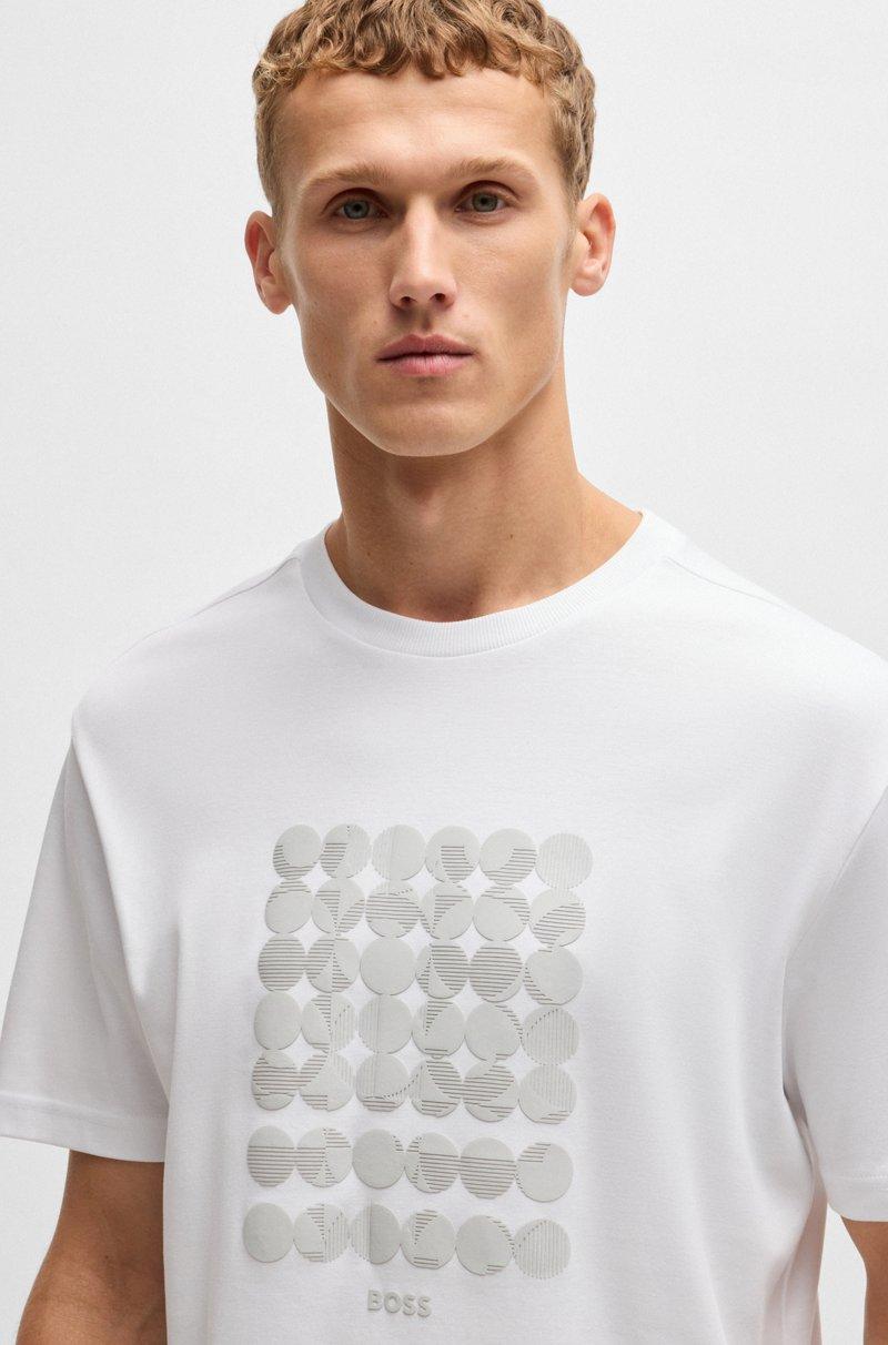 Hugo Boss Camiseta de interlock de algodón con ilustración de círculos Liquidación