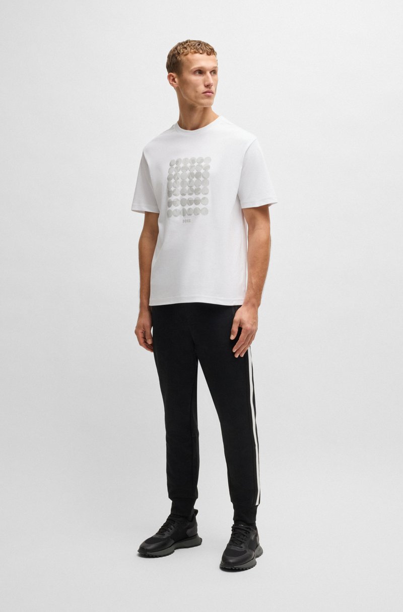 Hugo Boss Camiseta de interlock de algodón con ilustración de círculos Liquidación