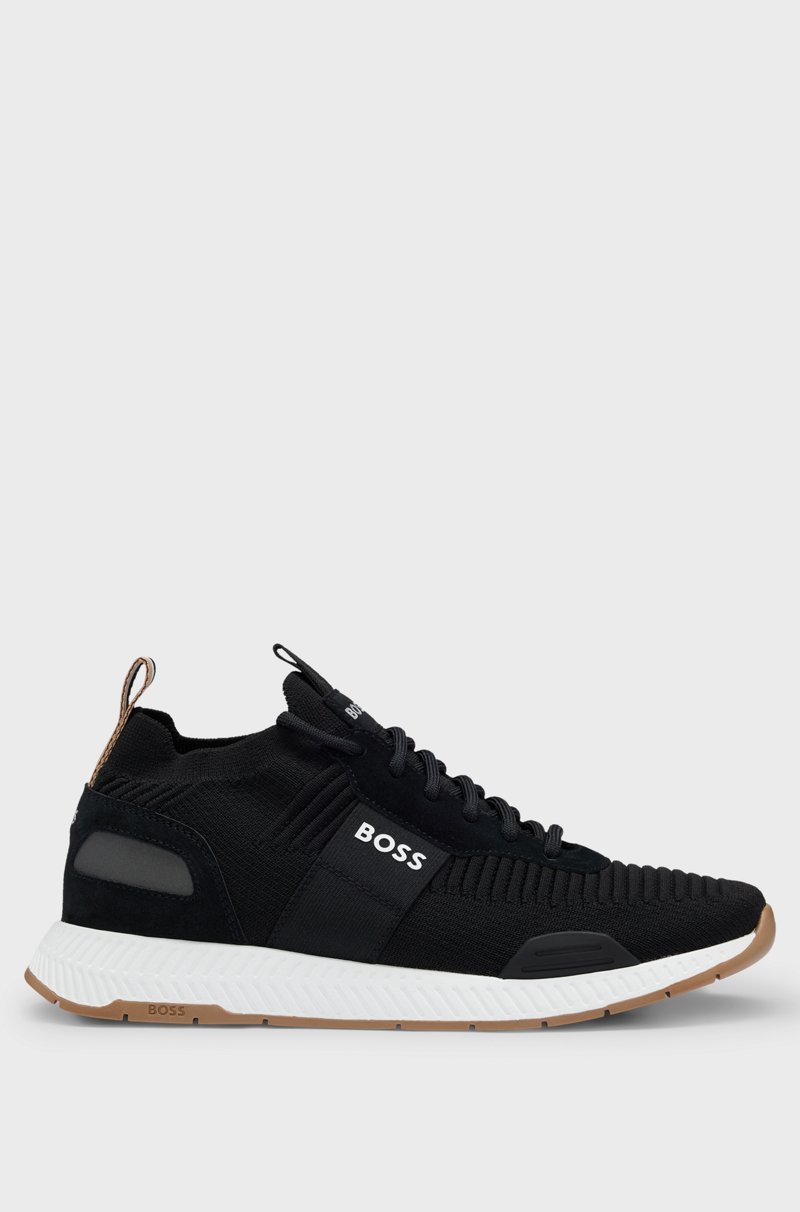 Hugo Boss Deportivas de punto con detalles de la marca y ribetes de ante Últimos 2 días