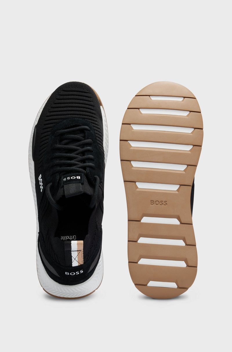 Hugo Boss Deportivas de punto con detalles de la marca y ribetes de ante Últimos 2 días