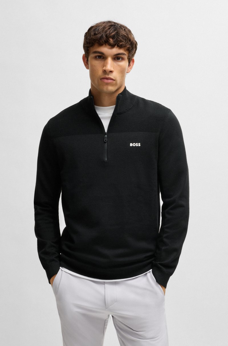 Hugo Boss Jersey con cremallera de la marca en tejido Dry-Flex