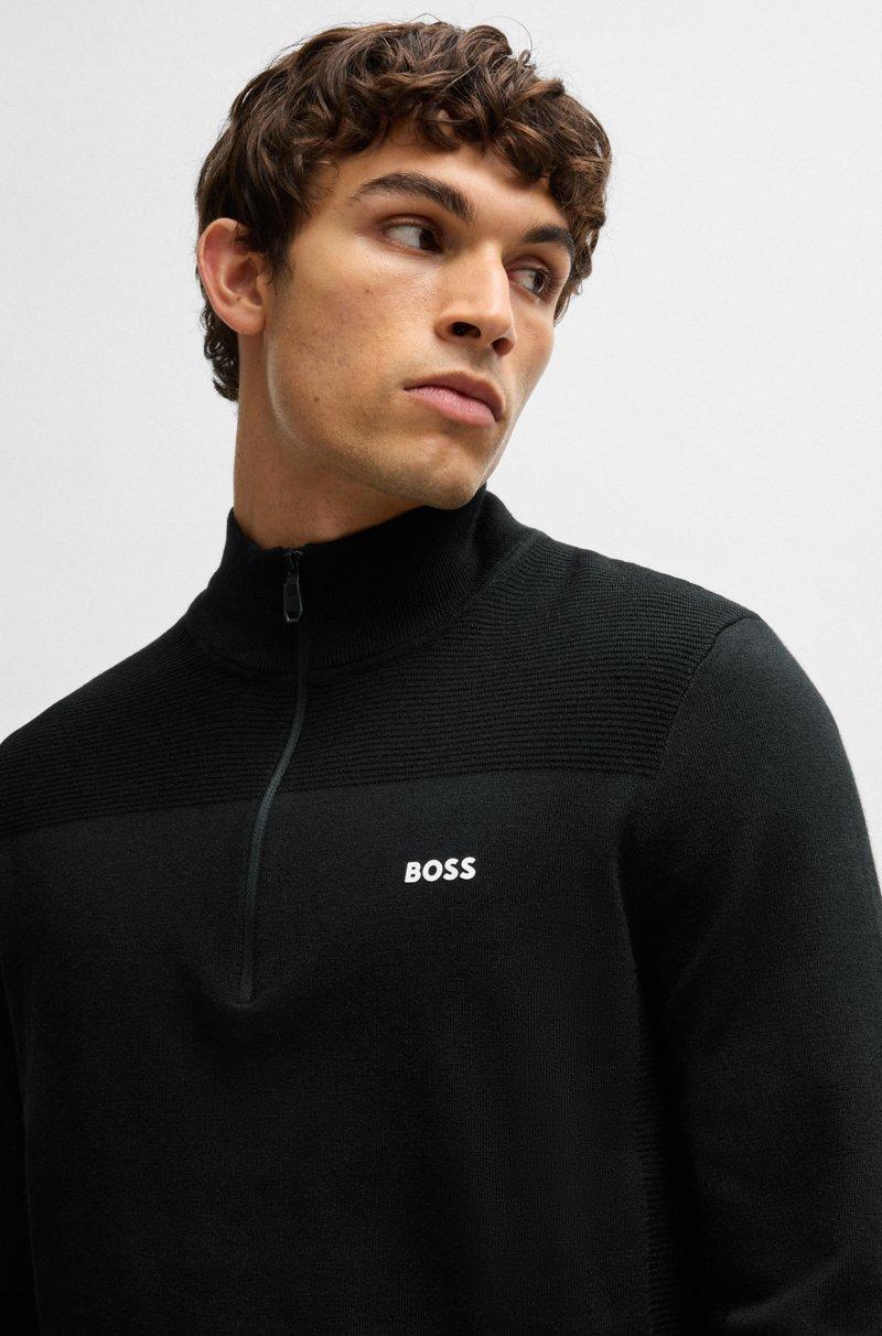 Hugo Boss Jersey con cremallera de la marca en tejido Dry-Flex Precio de fábrica